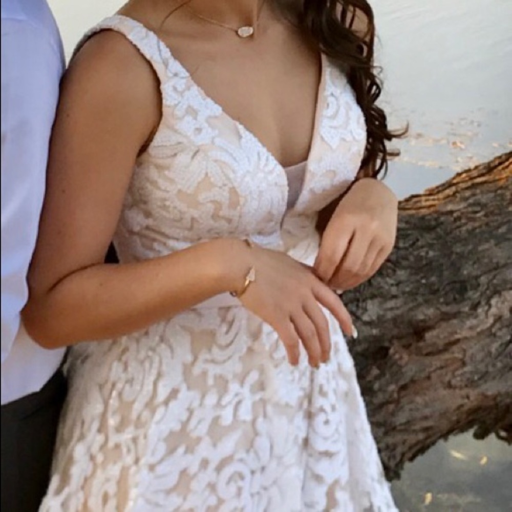 White formal dress from Whatchamacallit